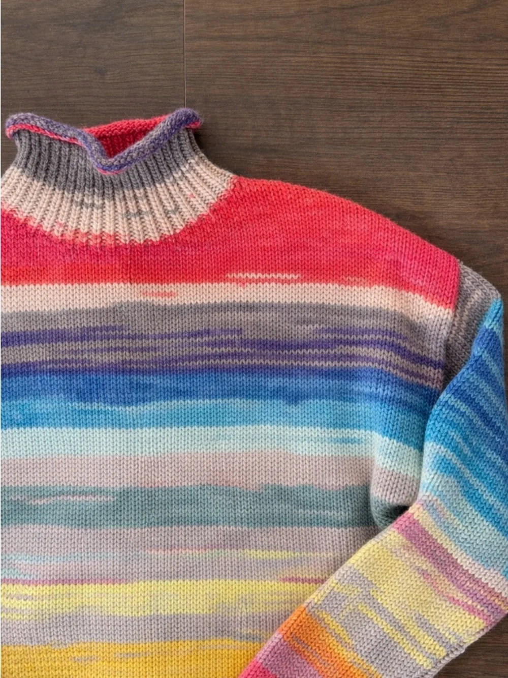 GAP Y2K Multicolor Striped Turtleneck Sweater - Picture 2 of 5